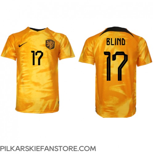 Tanie Strój piłkarski Holandia Daley Blind #17 Koszulka Podstawowej MŚ 2022 Krótkie Rękawy